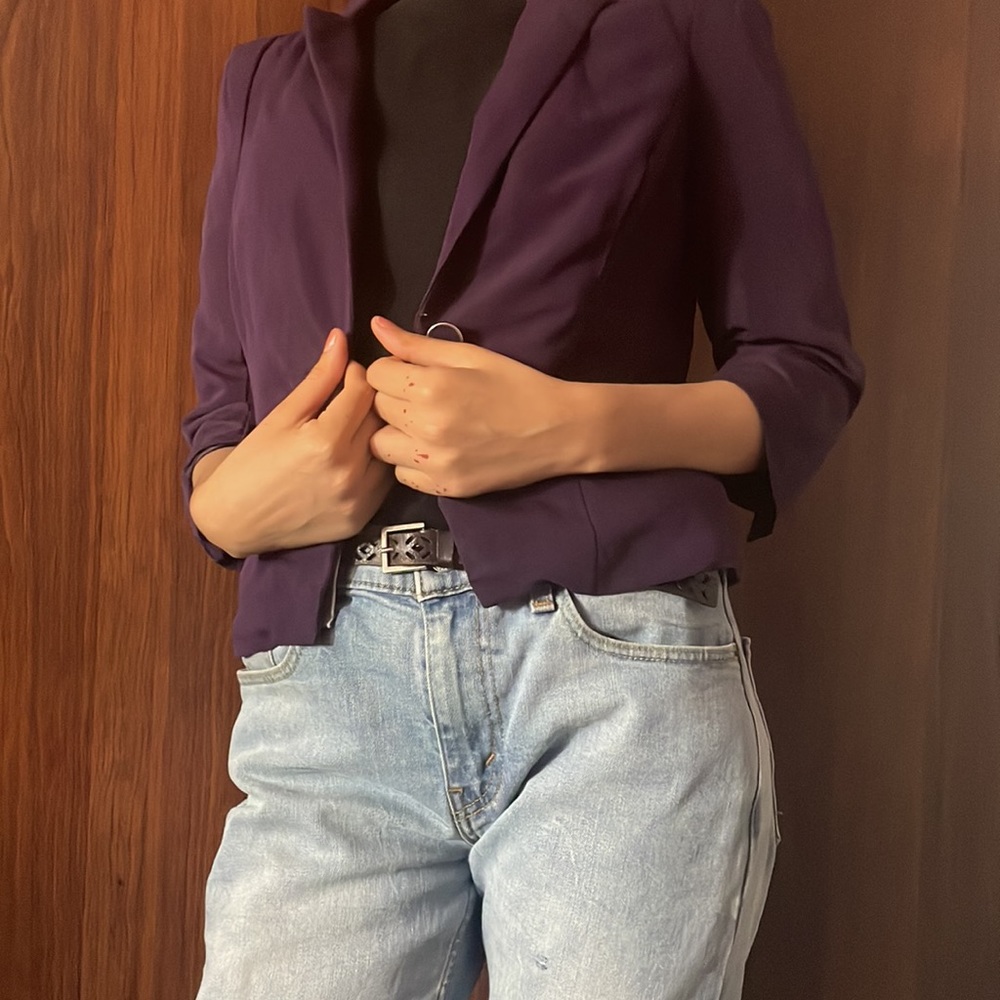 Midriff Blazer, M Purple